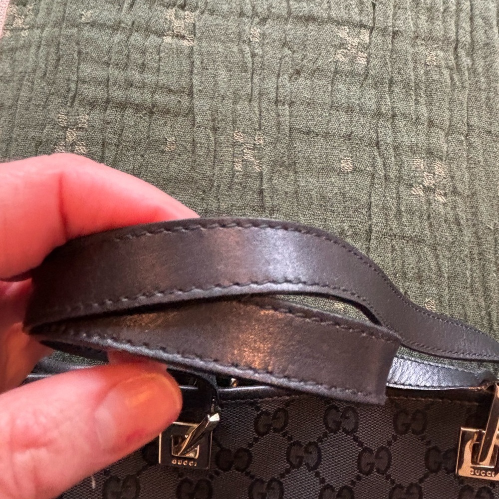 Gucci Black GG Canvas Tote with Silver -Tone Details 007 - Picture 8 of 12